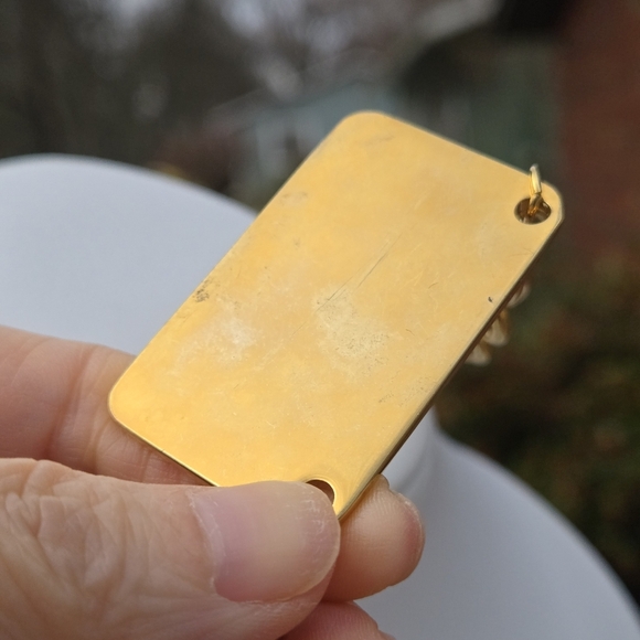 Bebe Gold Tone Chain Necklace Amour Plate Necklace NWT - Picture 8 of 16